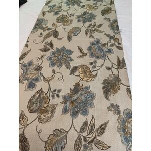 26"x 54":‎ Gorgeous Fabric upholstery thick floral botanical vintage new grey